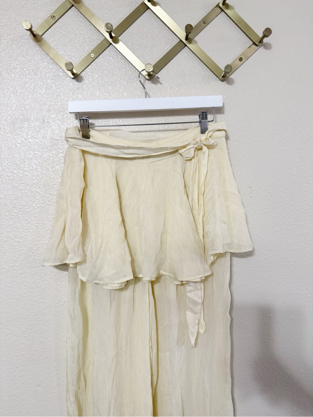 Free People Tongue Tied Ivory Butter Yellow Sheer Ballet Balloon Pants NEW - Picture 6 of 7